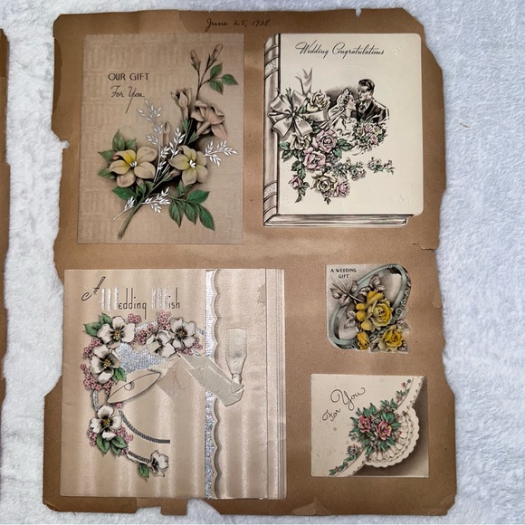 Vintage Wedding Cards from 1938 Lot - Picture 5 of 6